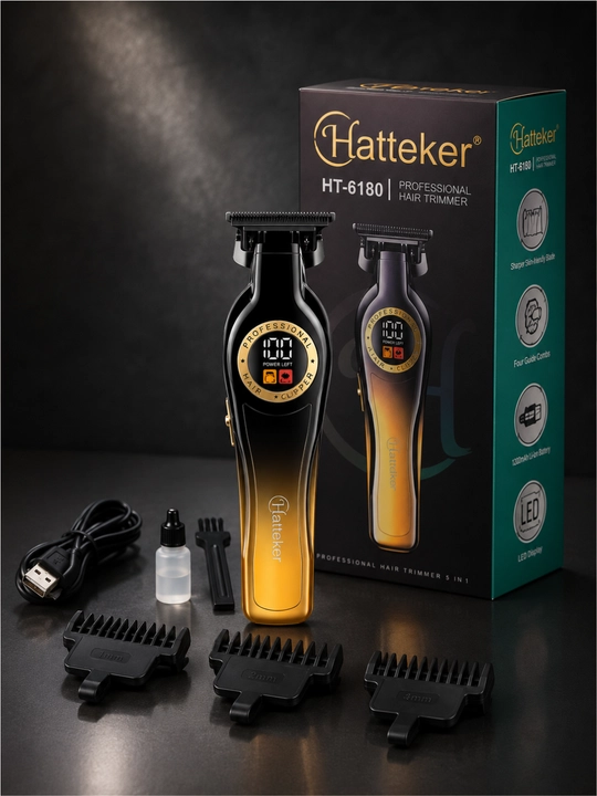 Профессиональный триммер HATTEKER HT-6180 для волос и бороды с T-лезвием