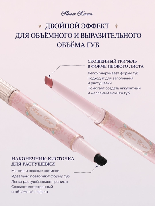 Flower Knows Knight Unicorn 2-in-1 Lab Qalami va Cho'tkasi | Velvet Mat Finish