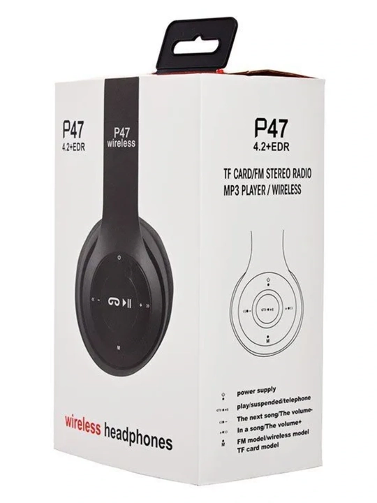P47 Wireless Bluetooth Quloqchin – Stereo Ovoz, Mikrofon, TF Karta va AUX Ulanish