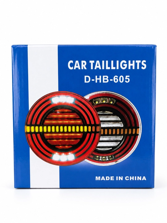 Orqa LED chiroq D-HB-605, dumaloq, 4 simli, avtomobil uchun