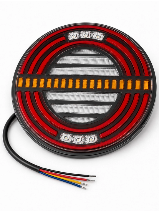 Orqa LED chiroq D-HB-605, dumaloq, 4 simli, avtomobil uchun