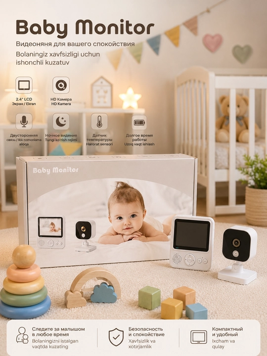 Video Baby Monitor — chaqalog'ingizni doimo nazorat qilish uchun qulay - 