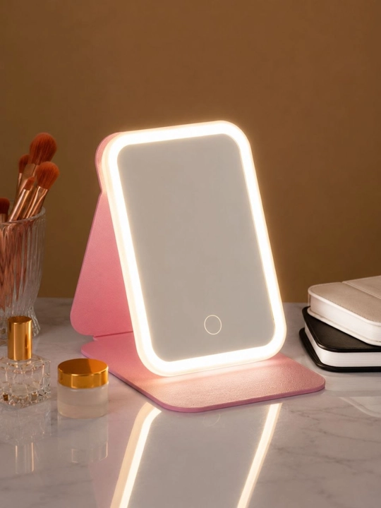 Makiyaj oyna kosmetik LED yoritgichli, kundalik makiyaj, yuz parvarishi uchun yordamchi - 