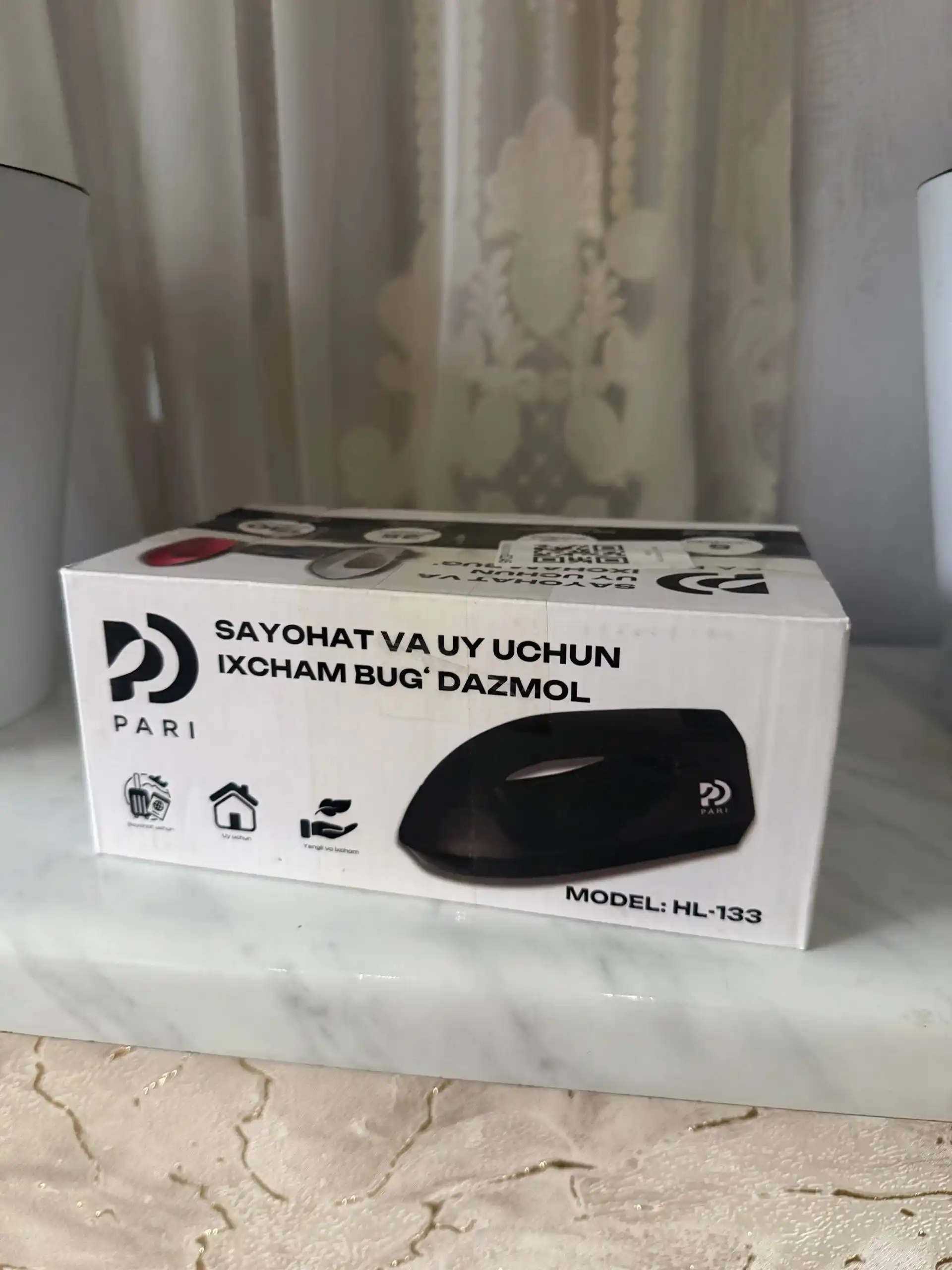 PARI bug‘li dazmol kiyim uchun, portativ model HL-133, 850 W