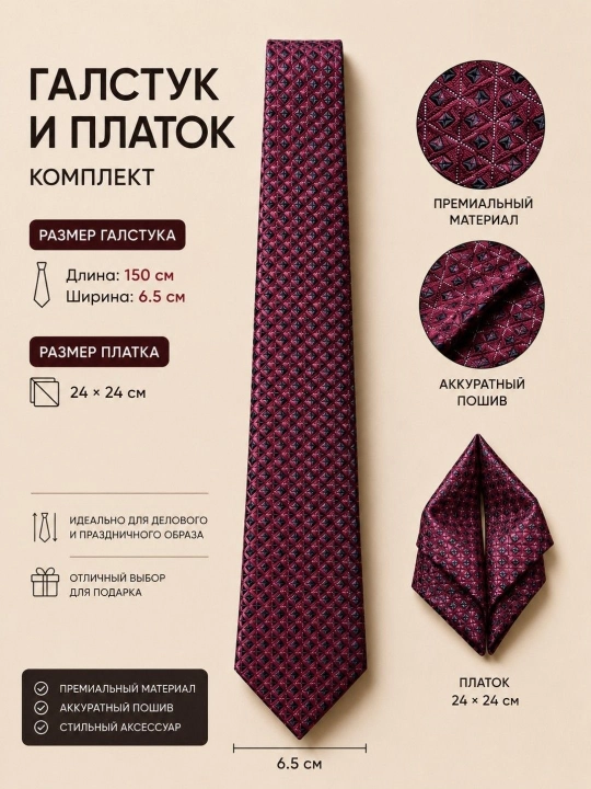 Классический мужской галстук – для офиса, школы и торжеств - 