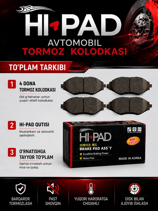 Kalodka hipad  avtomabil uchun tormoz sistemasi lacetti cobalt gentra matiz nexiya onix