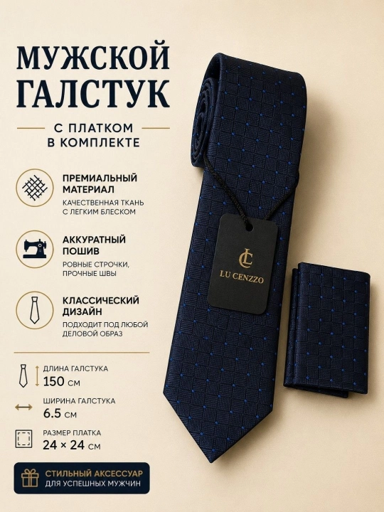 Классический мужской галстук – для офиса, школы и торжеств - 