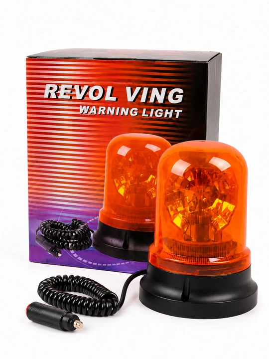 Автомобильный вращающийся сигнальный маяк на магните, 12 В, оранжевый