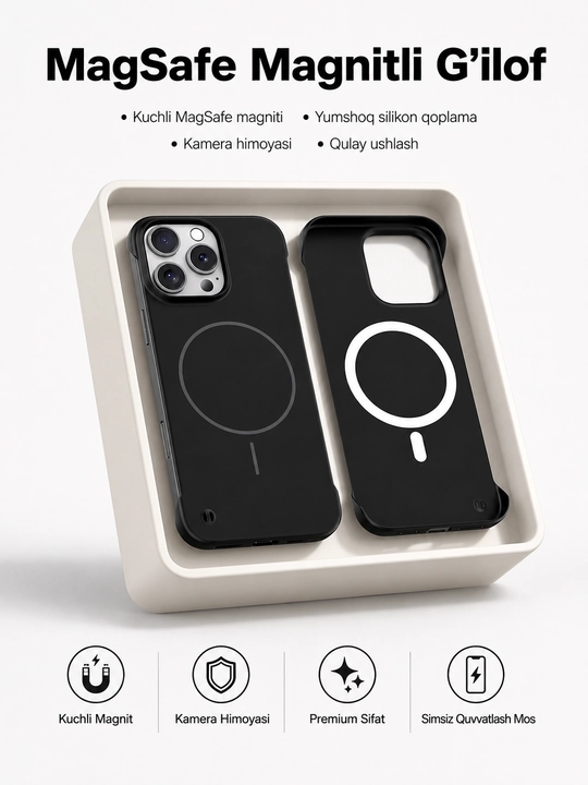 Тонкий и лёгкий матовый MagSafe-чехол, удобный в использовании без рамки, iPhone