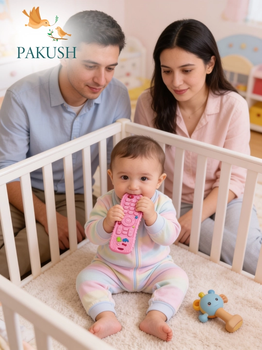 Детский силиконовый прорезыватель-игрушка PAKUSH в виде пульта, грызунок для малышей