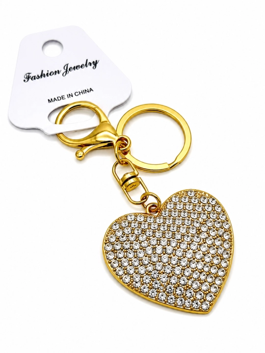 Брелок Сердце для ключей и сумки, декоративная подвеска со стразами в форме сердца - 