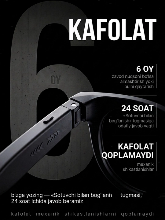 Kamera bilan smart ko‘zoynak - 1080P · 8 MP, AI funksiyalari, CY05, smart ko‘zoynak