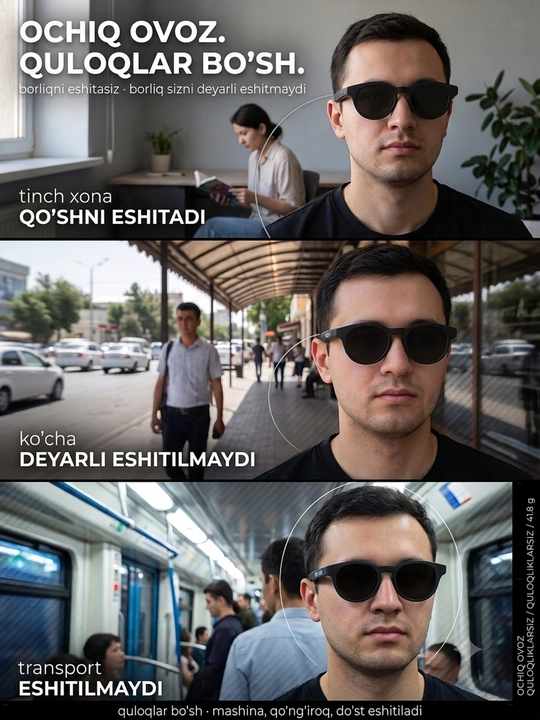 Kamera bilan smart ko‘zoynak - 1080P · 8 MP, AI funksiyalari, CY05, smart ko‘zoynak