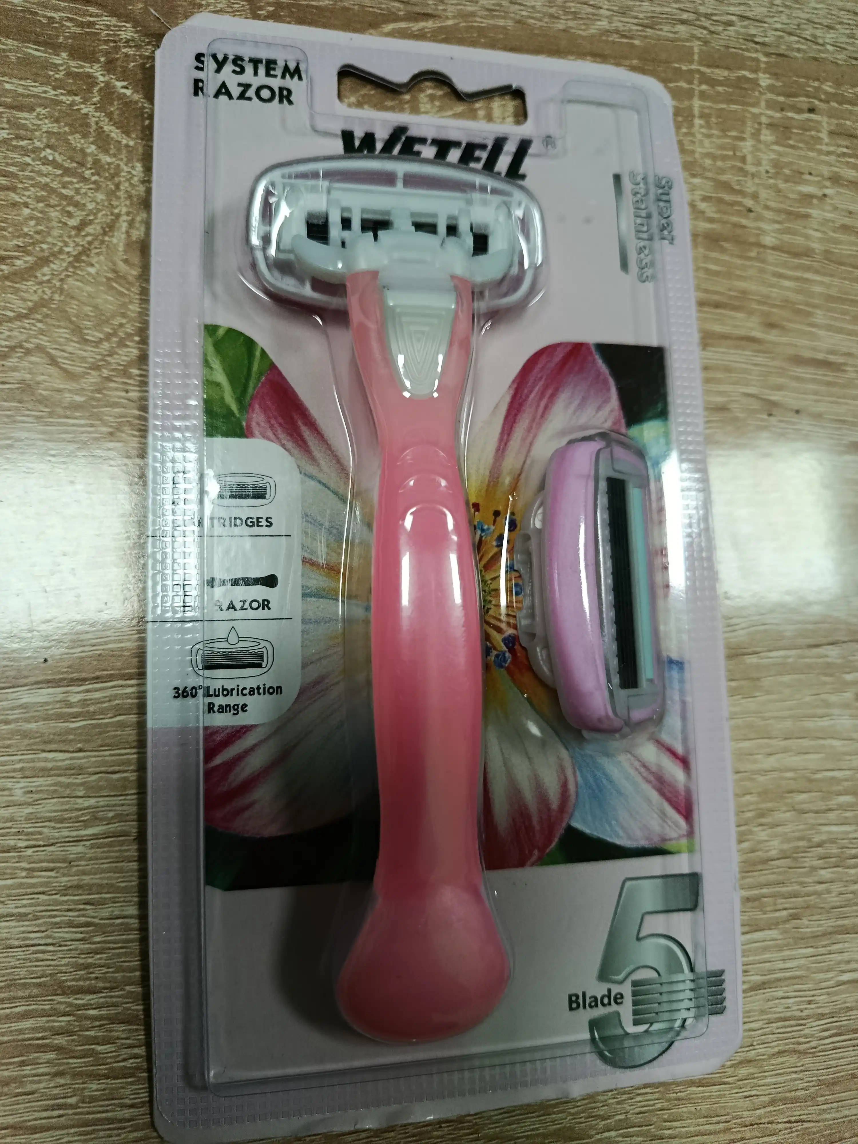 WETELL System Razor ayollar uchun ustara, 5 pichoqli + 2 kasseta