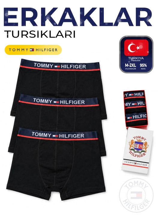 Erkaklar trusigi, ichki kiyim, 3 talik to'plam, paxtali bokserlar - 