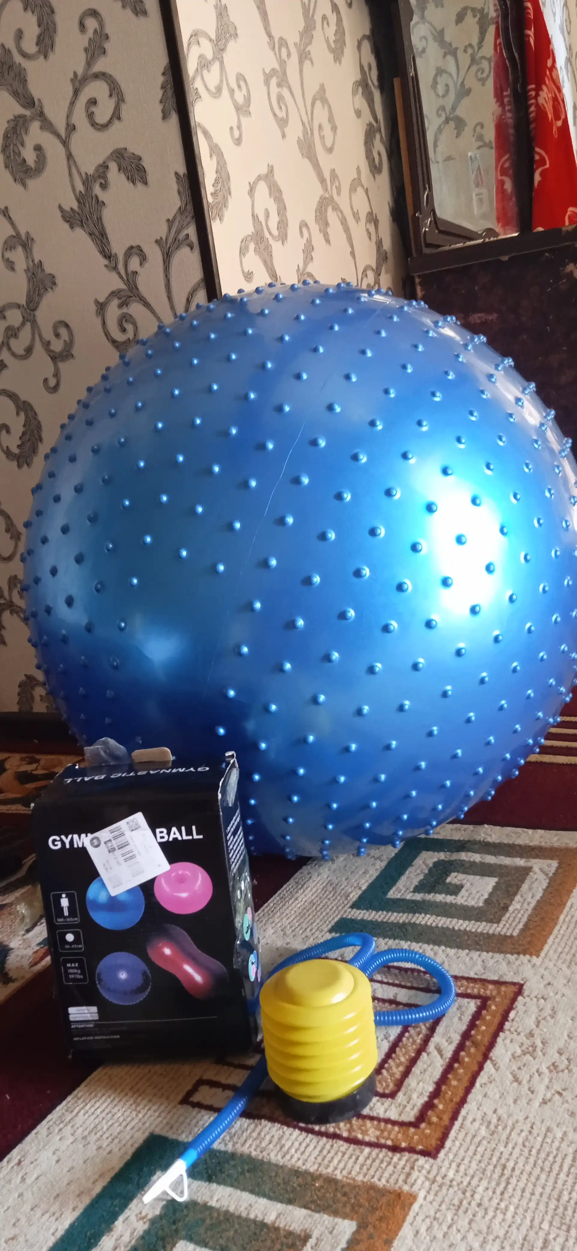 Gimnastika to'pi, fitbol fitnes va sport uchun, massaj to'pi, 75 sm, 85 sm, 95 sm