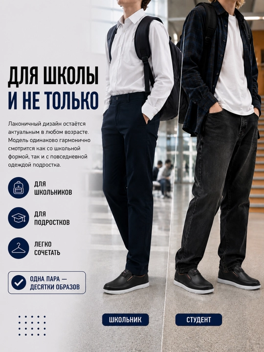 Слипоны для мальчика, для лета весны и осени для школы повседневные the_GIFZA 35-39