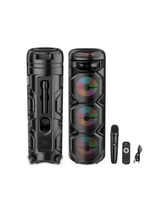 Беспроводная портативная колонка, Bluetooth, караоке, RGB-подсветка и микрофон, ZQS-8301