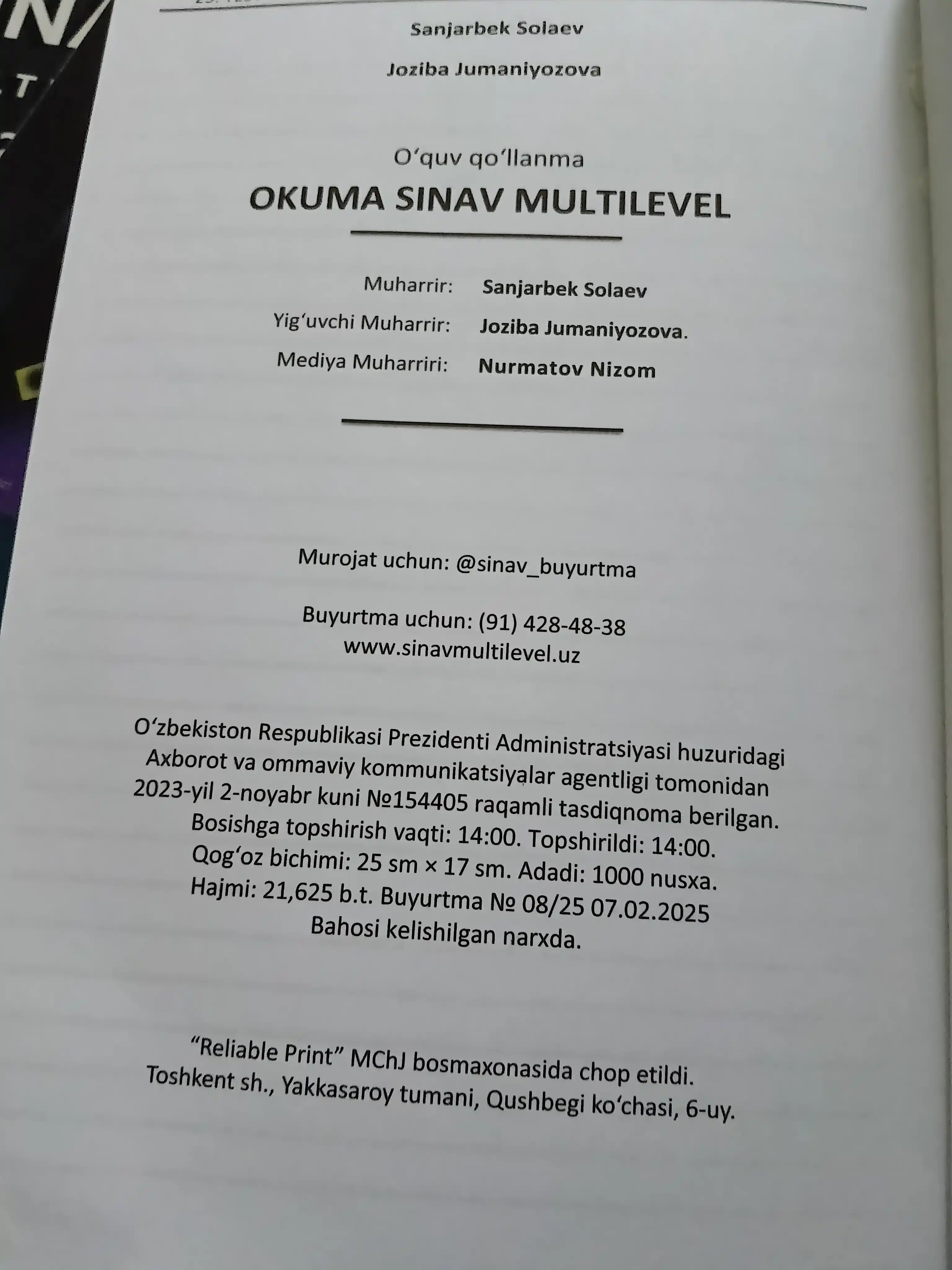 CEFR B1, B2, C1 uchun turk tilidagi Sinav Multilevel, Dinleme, Okuma, Yazma, Konusma kitob
