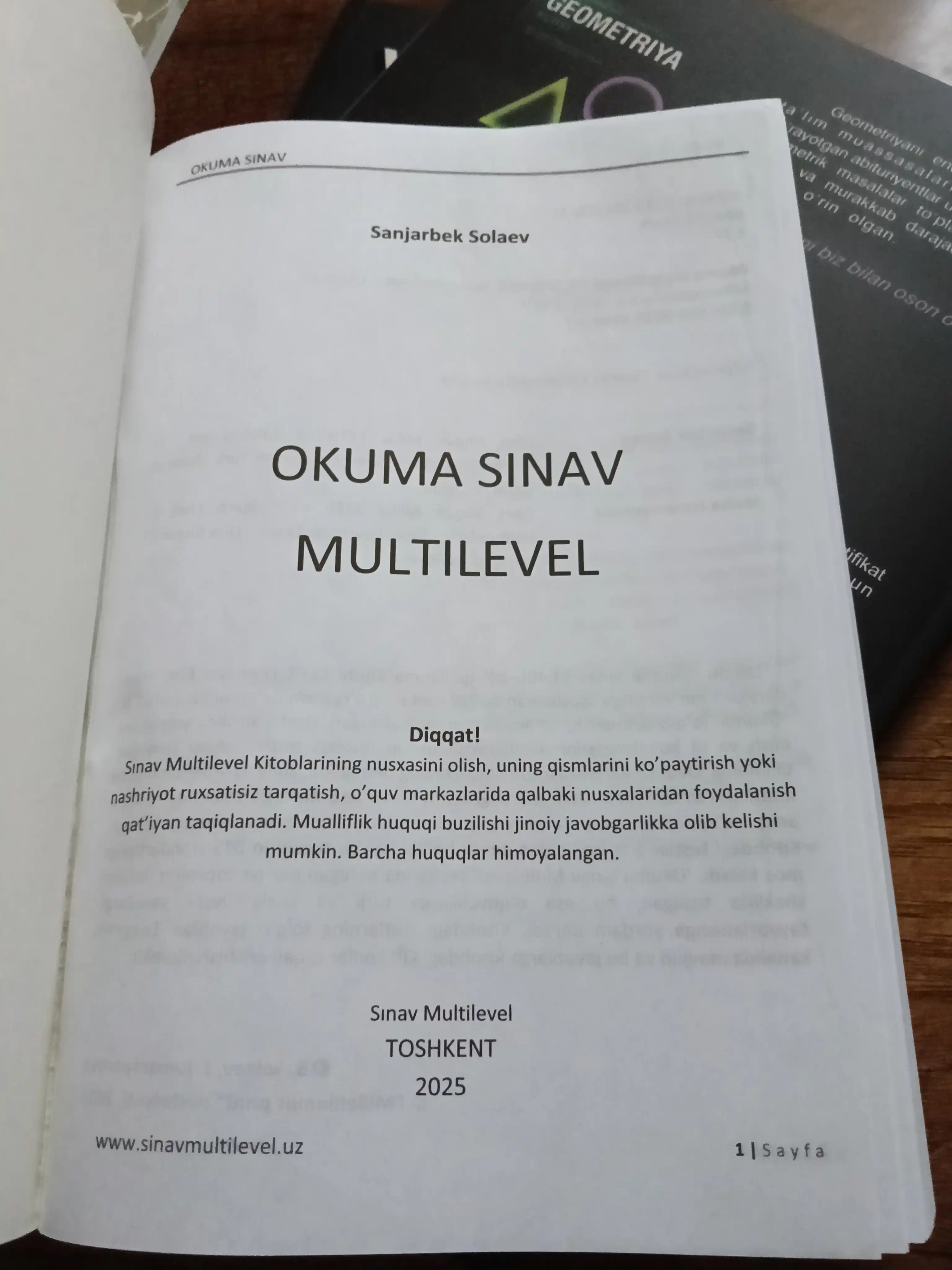 CEFR B1, B2, C1 uchun turk tilidagi Sinav Multilevel, Dinleme, Okuma, Yazma, Konusma kitob