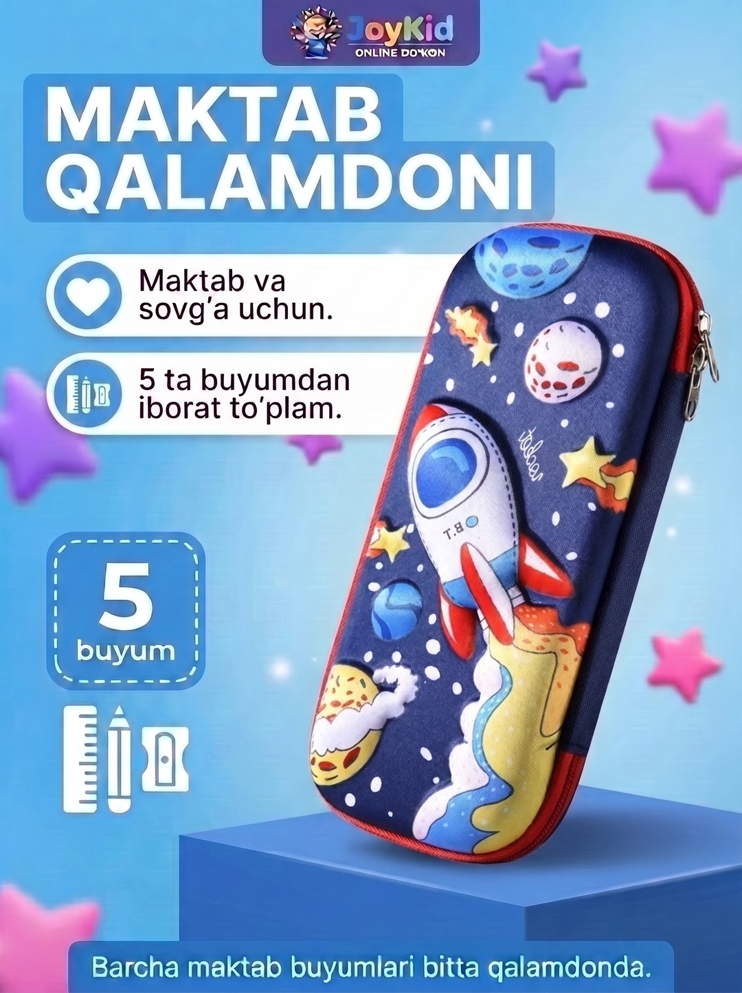 3D qalamdon maktab uchun, penal bolalar uchun, o'quv qurollari organayzer - 