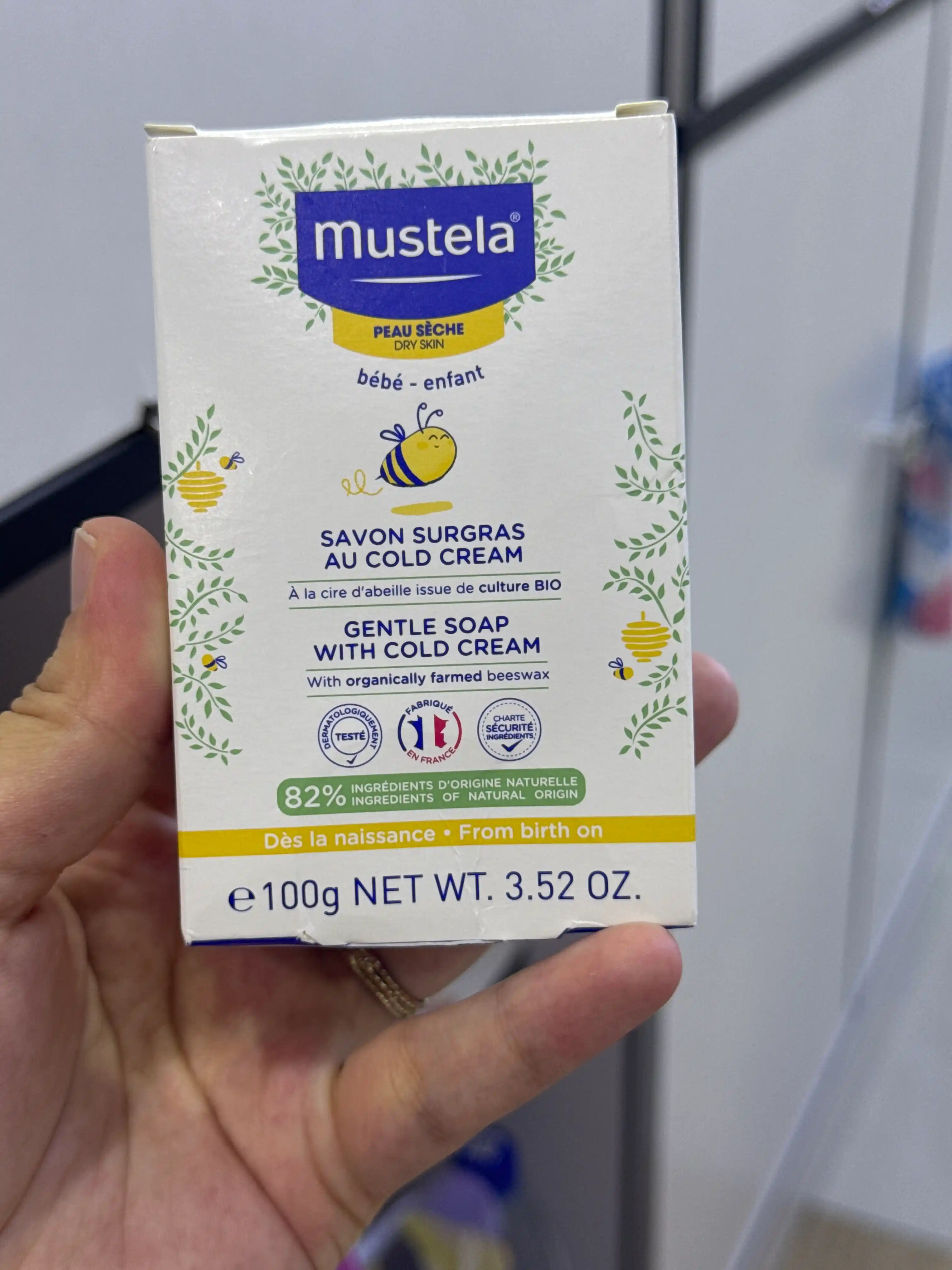 Mustela Gentle Soap quruq teri uchun cold-krem bilan oziqlantiruvchi bolalar sovuni, 100g