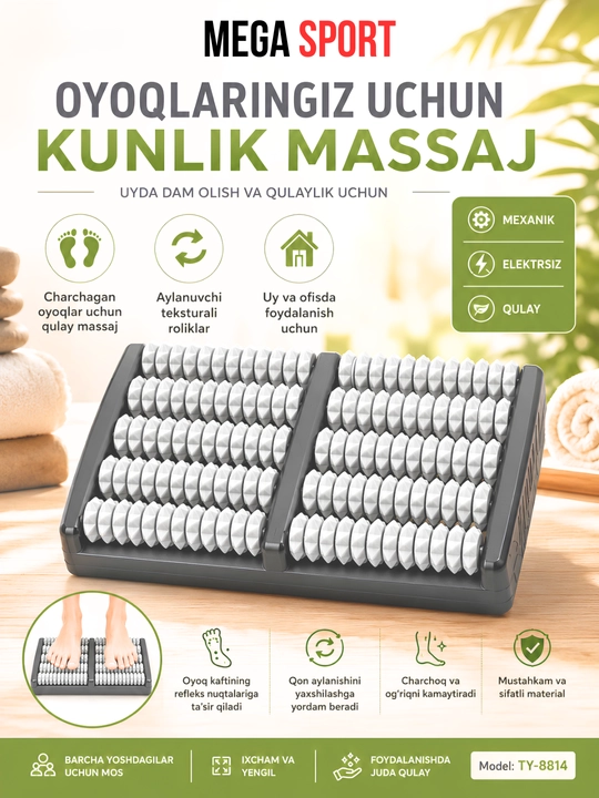 Oyoq massaj rulosi, engil va bardoshli