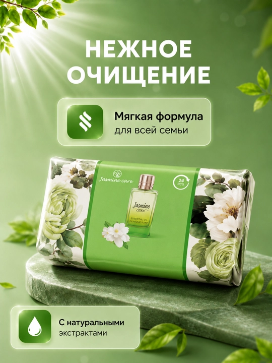 Косметическое крем-мыло Jasmine Care, с ароматными экстрактами, 208 гр