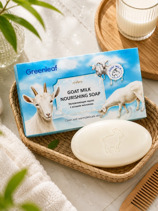 Питательное мыло Greenleaf с козьим молоком для лица и тела 120 г