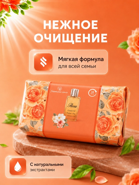 Косметическое крем-мыло Jasmine Care, с ароматными экстрактами, 208 гр