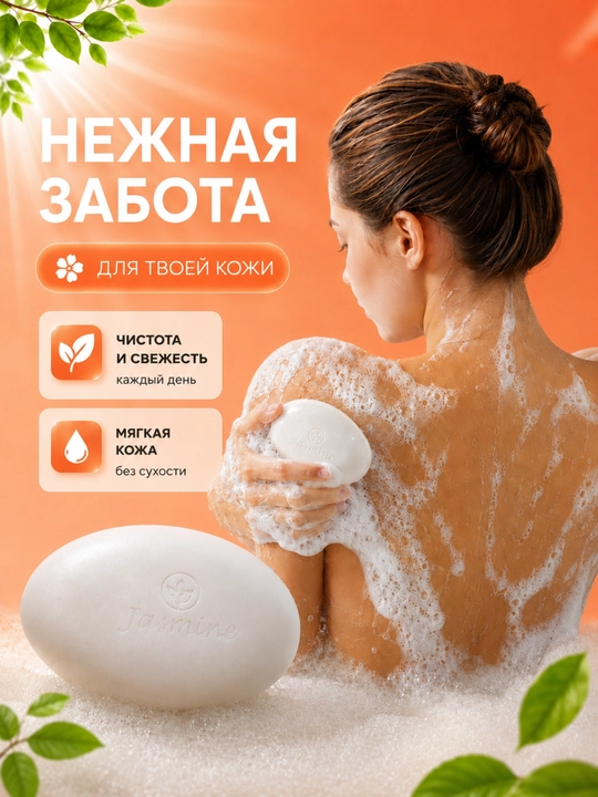 Косметическое крем-мыло Jasmine Care, с ароматными экстрактами, 208 гр
