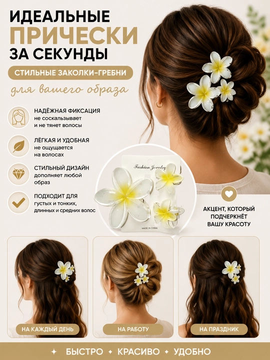 Идеальные прически за секунды — стильные заколки-гребни для вашего образа - 