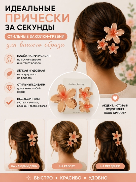 Идеальные прически за секунды — стильные заколки-гребни для вашего образа - 