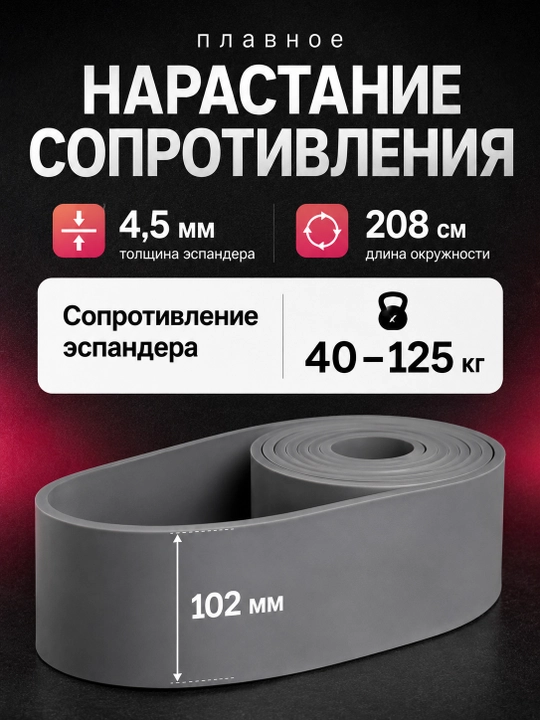 Эспандер резиновый для фитнеса и тренировок, латексный, сопротивление 2–104 кг