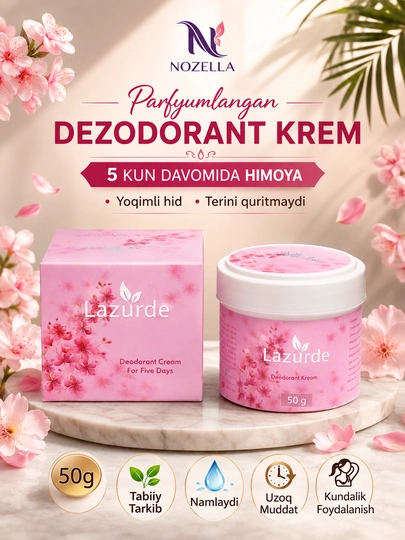 Крем-дезодорант-антиперспирант от потливости Lazurde, с ароматом, 50 мл - 