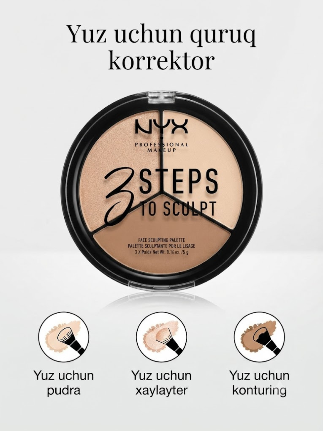 NYX 3 в 1 Корректор, пудра и хайлайтер