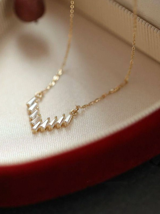 Elegant ayollar zanjiri, yaltiroq kristalli nozik kulon, ayollar uchun sovg'a