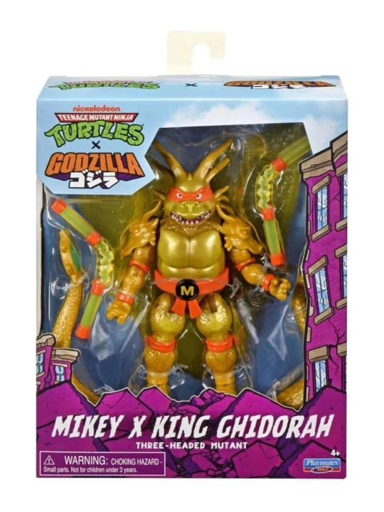 Michelangelo x Godzilla Ninza toshbaqalari kolleksion haykalchasi, 11 sm - 