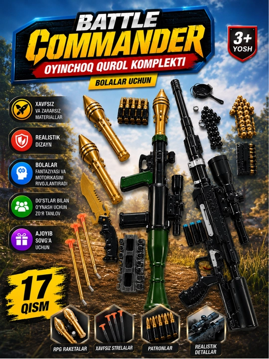 PUBG Battle Commander O'yinchoq Qurol Komplekti 3+ yosh - 