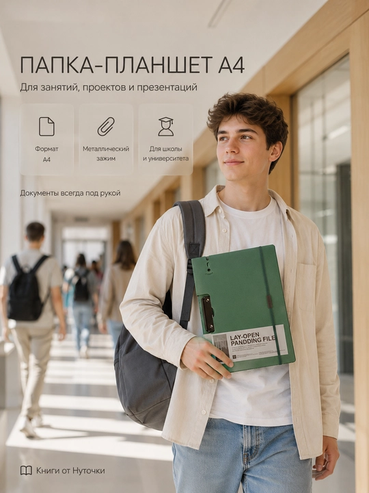 A4 planshet papka, metall qisqichli va rezinkali hujjatlar papkasi