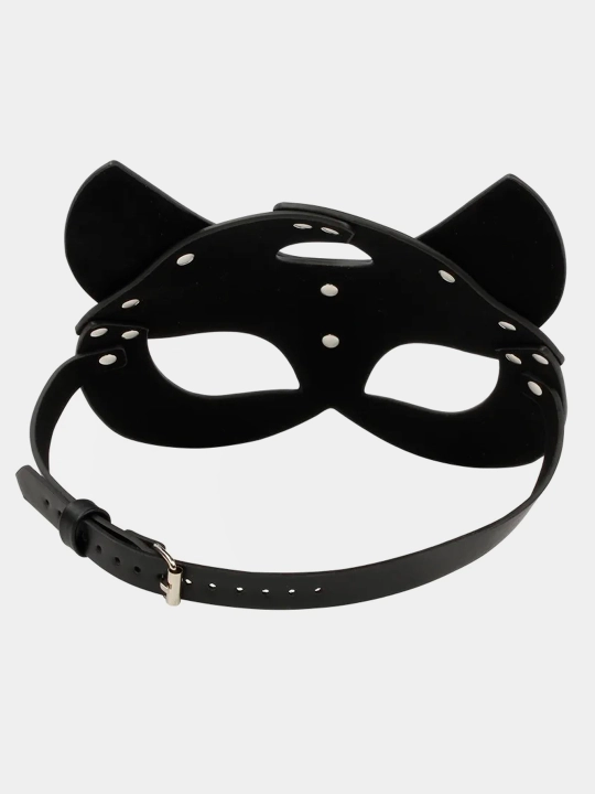 Кожаная маска кошка, карнавальная, для игр