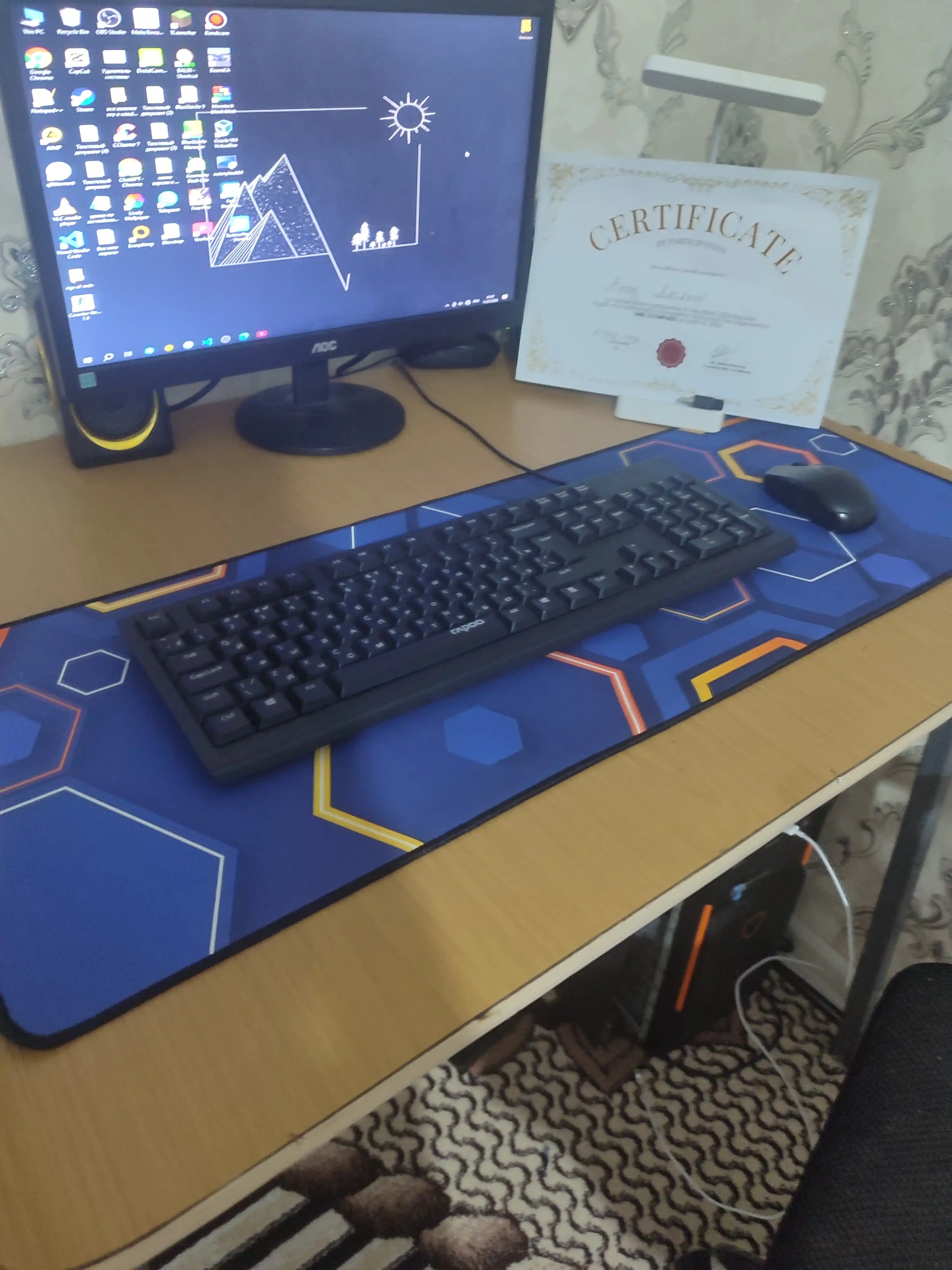 O‘yin va ofis uchun katta sichqoncha gilamchasi 80×30 sm, 3 mm qalinlikdagi Mouse Pad
