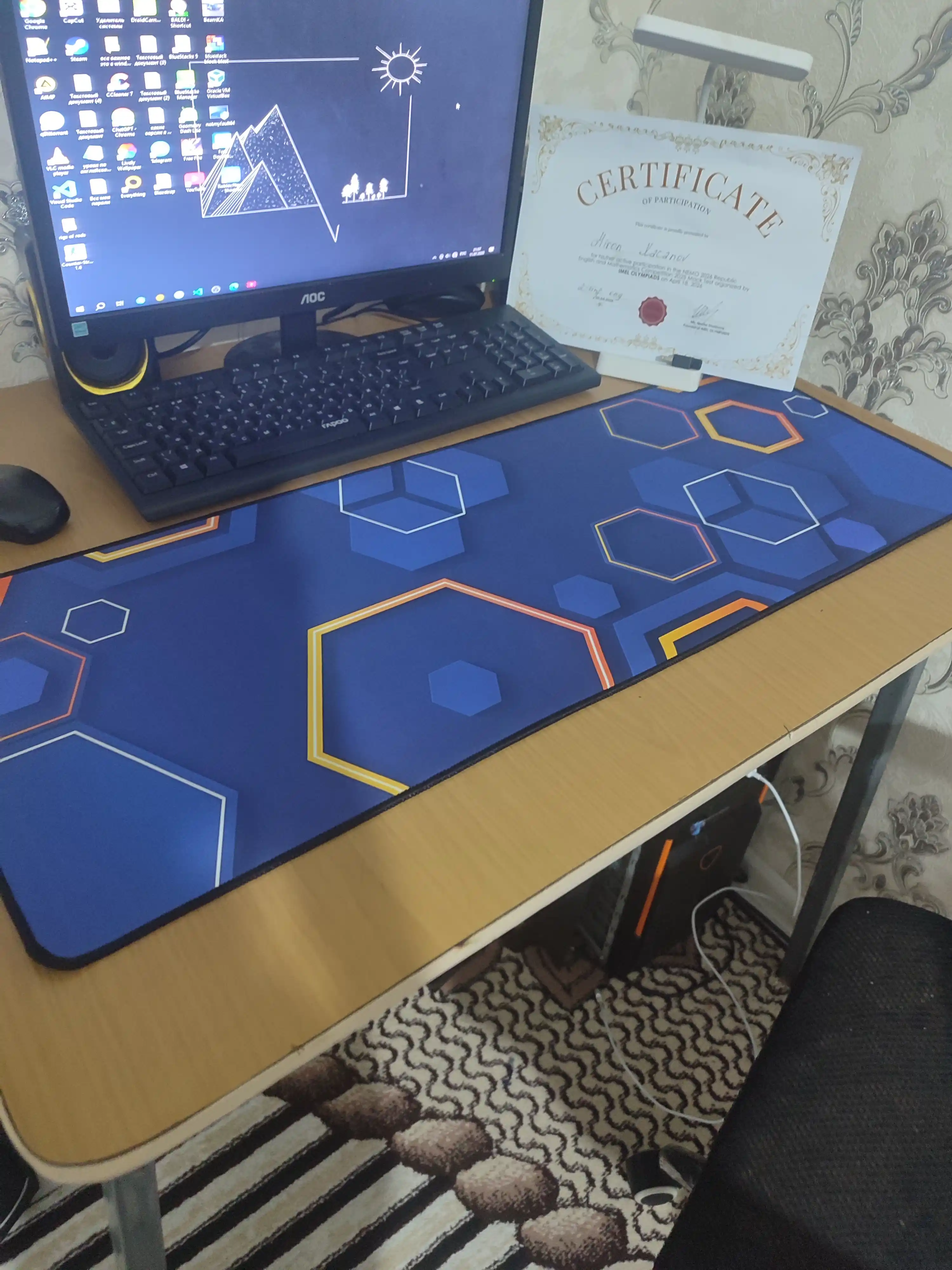O‘yin va ofis uchun katta sichqoncha gilamchasi 80×30 sm, 3 mm qalinlikdagi Mouse Pad
