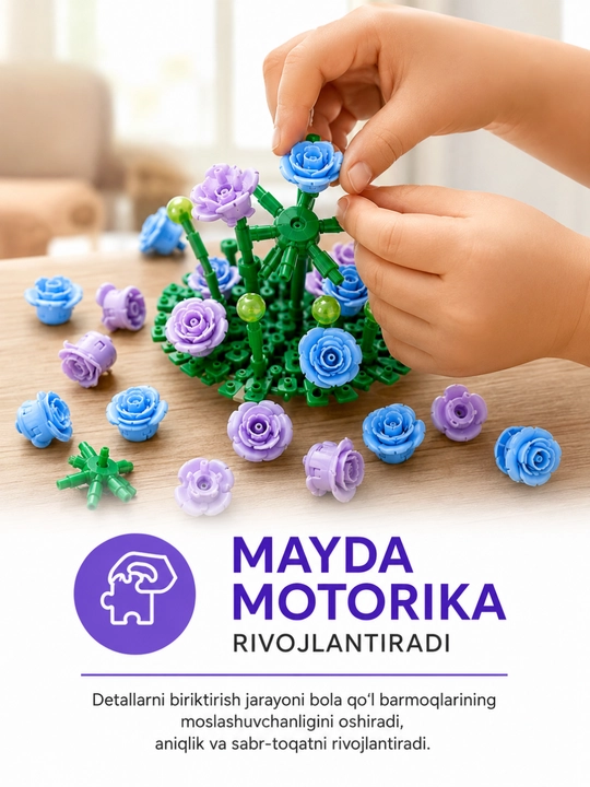 570 ta detaldan iborat ranglar konstruktori - ijodkorlik uchun qiziqarli to‘plamdir