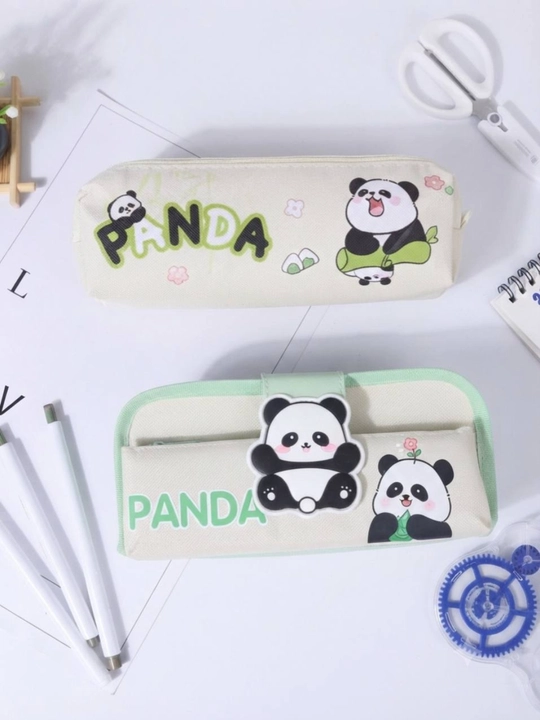 Maktab penali o‘g‘il va qiz bolalar uchun, panda rasmli kanselyariya qutisi, sig‘imli