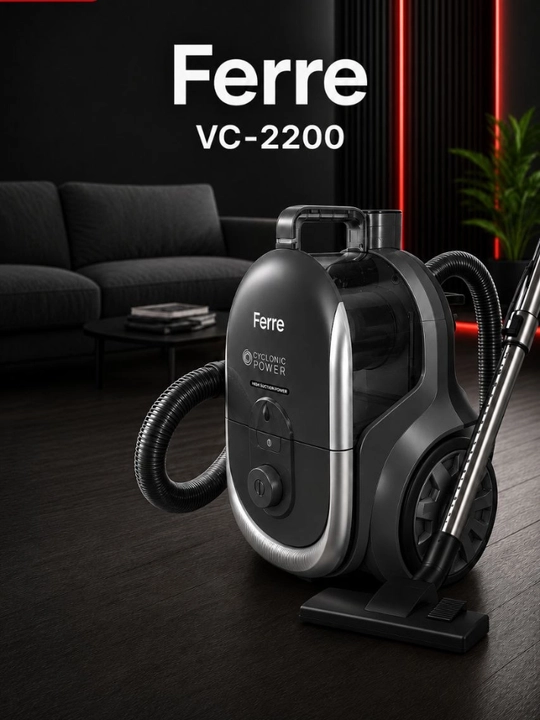 Пылесос, Ferre VC-2200, 2200Вт, HEPA фильтр, контейнер 2 л, циклон, уборка дома