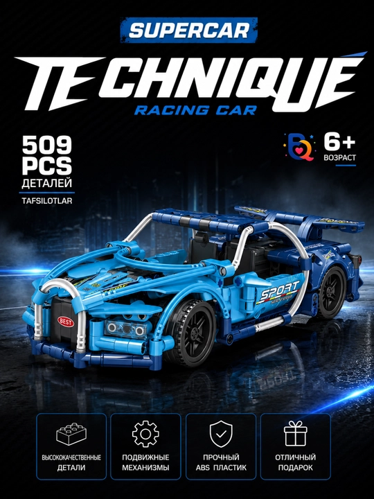 Lego konstruktor transport vositalari – sport avtomobil, Formula 1 va mototsikl - 