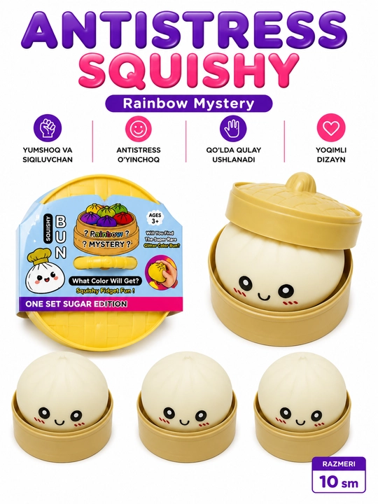 Squishy antistress o'yinchoq, qulupnay, pishloq va sariyog' shakli - 