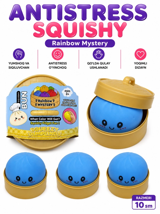 Squishy antistress o'yinchoq, qulupnay, pishloq va sariyog' shakli - 