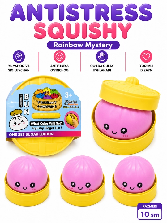 Squishy antistress o'yinchoq, qulupnay, pishloq va sariyog' shakli - 